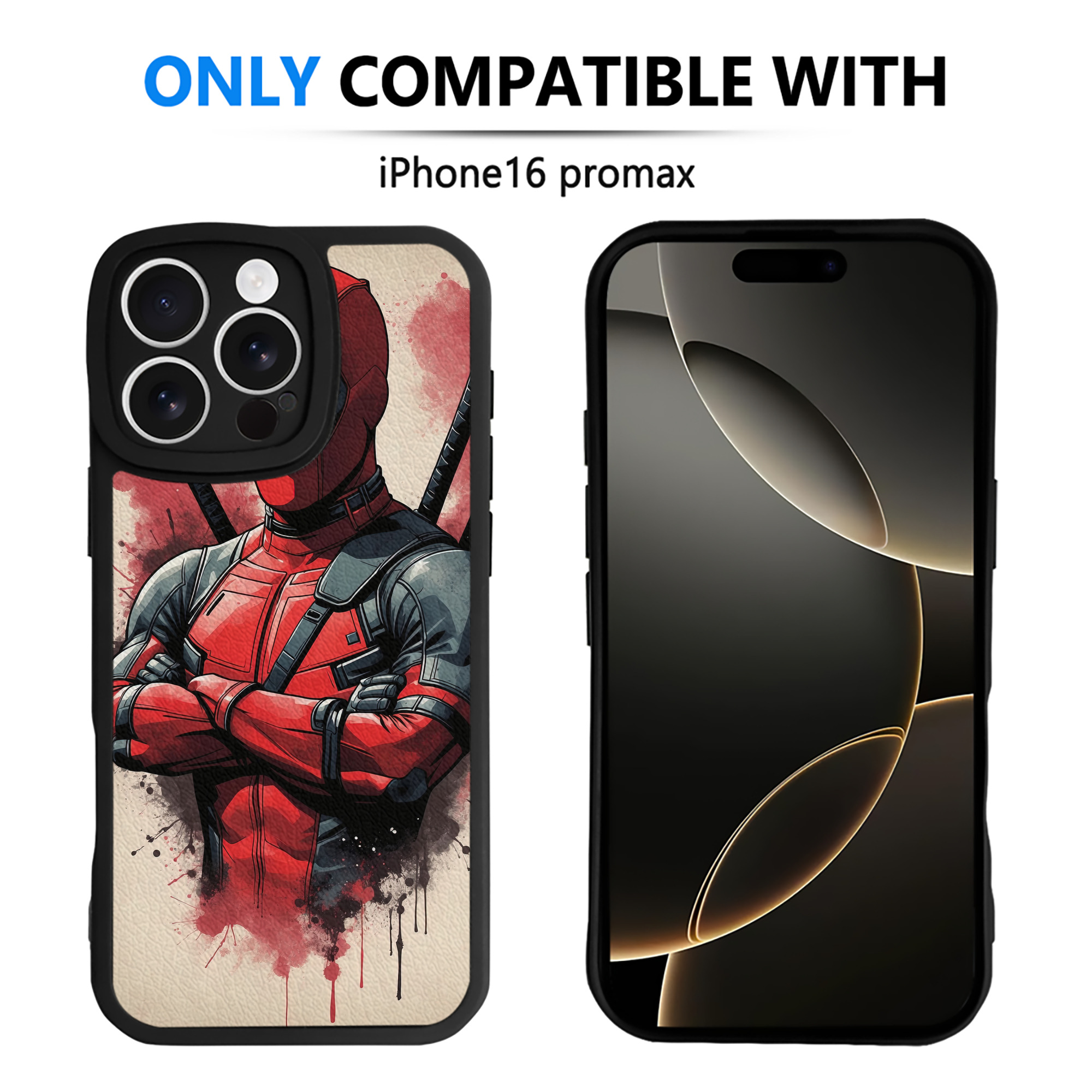 （画像用） Deadpool デッドプール 【iPhone 16シリーズ対応】シリコンスマホケース（レザー調） 材質：シリコン